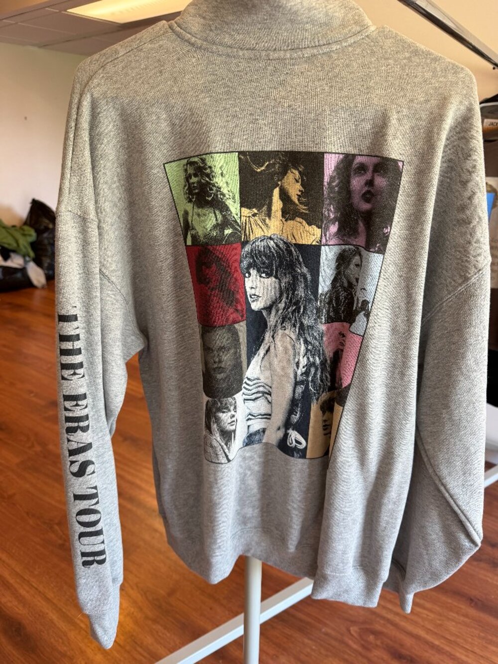 Taylor Swift Eras Tour Grey Quarter Zip Sweatshirt - Size Large